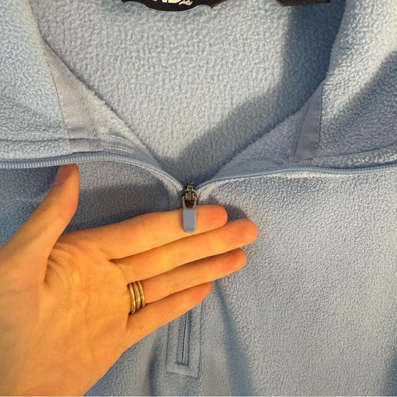 ✨ Land’s End Light Blue Fleece Quarter-Zip Pullover (Women’s M) - Picture 2 of 4